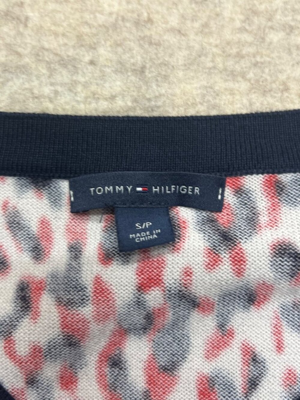 Tommy Hilfiger Cardigan Sweater Small Red Blue Button-Up Preppy USA Patriotic - Picture 5 of 8